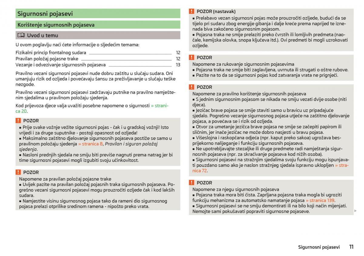 Skoda Rapid vlasnicko uputstvo / page 13