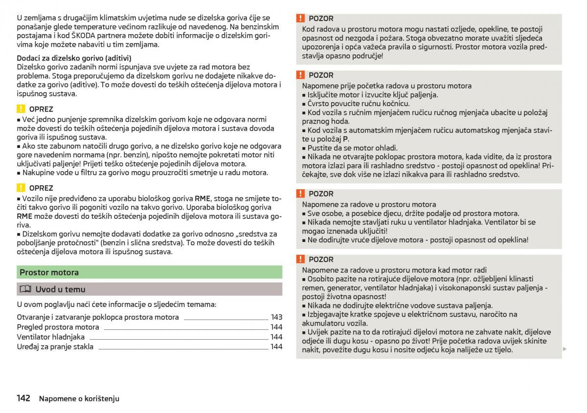 Skoda Rapid vlasnicko uputstvo / page 144
