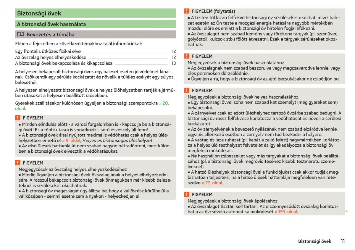 Skoda Rapid Kezelesi utmutato / page 13