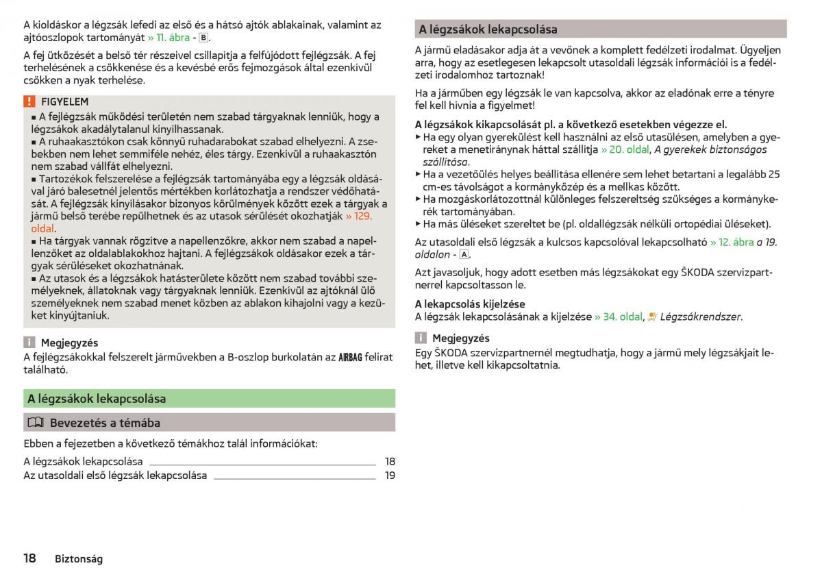 Skoda Rapid Kezelesi utmutato / page 20