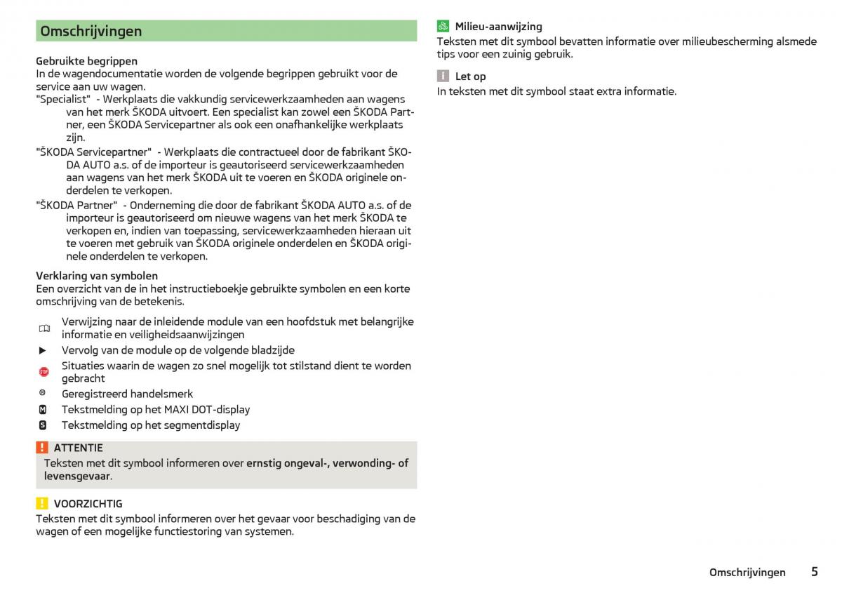 Skoda Rapid handleiding / page 7