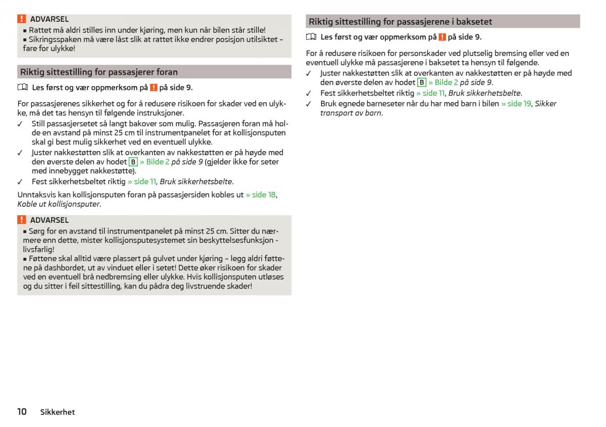 Skoda Rapid bruksanvisningen / page 12