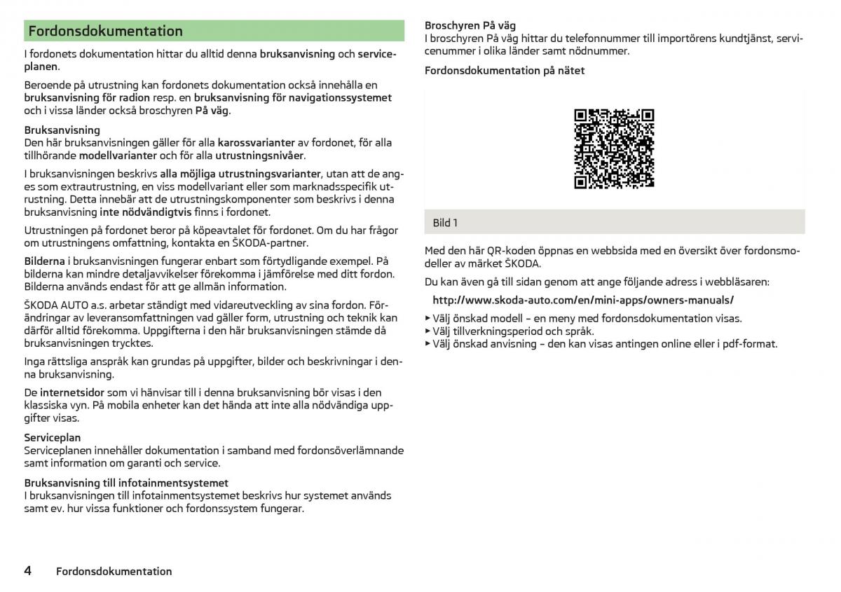 Skoda Rapid instruktionsbok / page 6