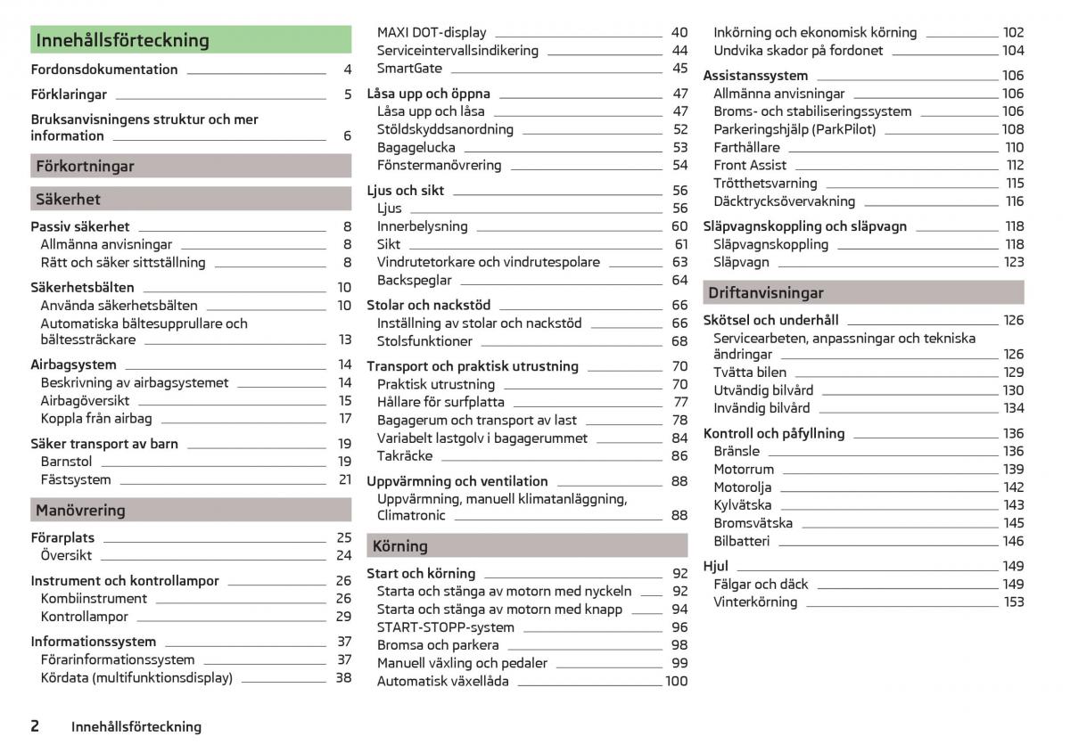 Skoda Rapid instruktionsbok / page 4