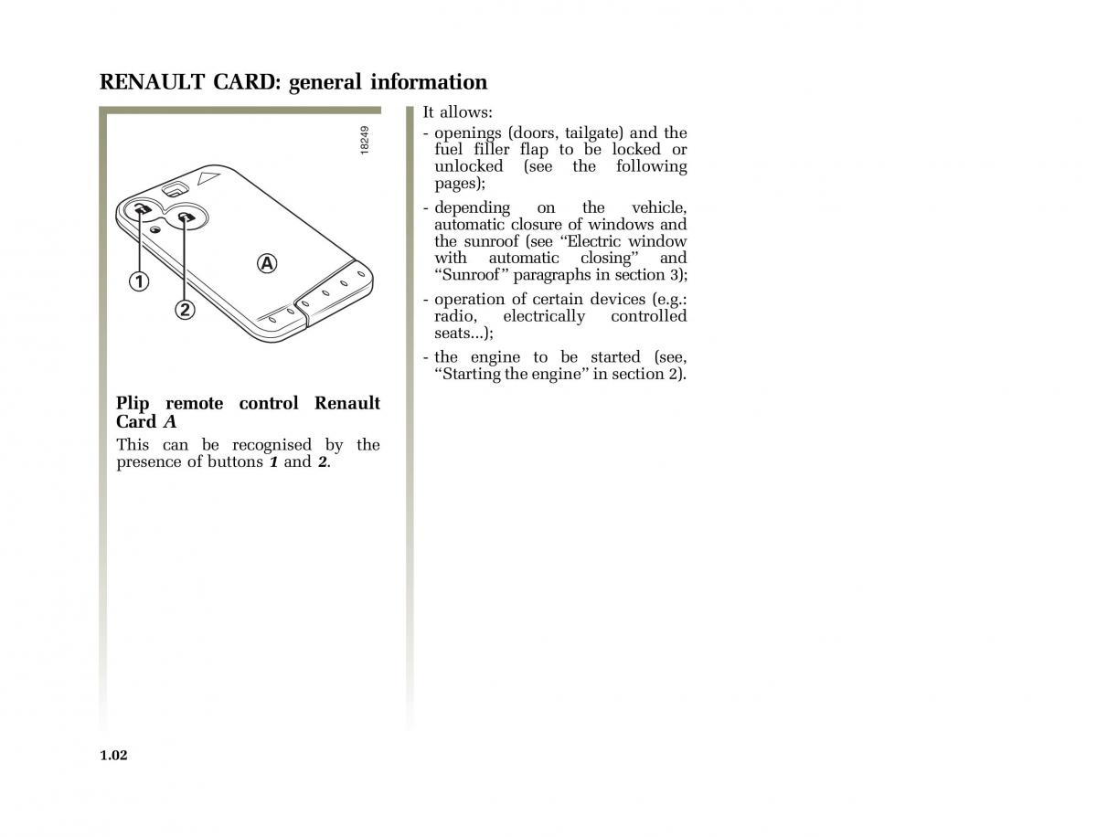 Renault Laguna I 1 owners manual / page 9