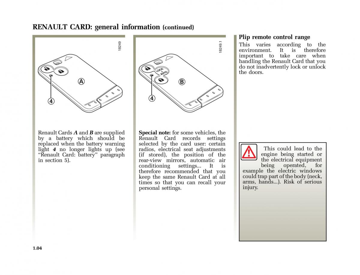 Renault Laguna I 1 owners manual / page 11