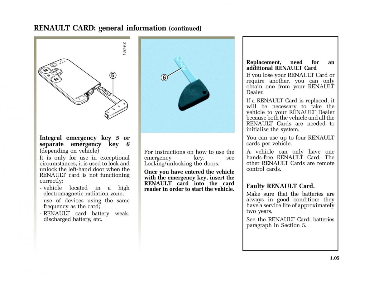 Renault Laguna I 1 owners manual / page 12