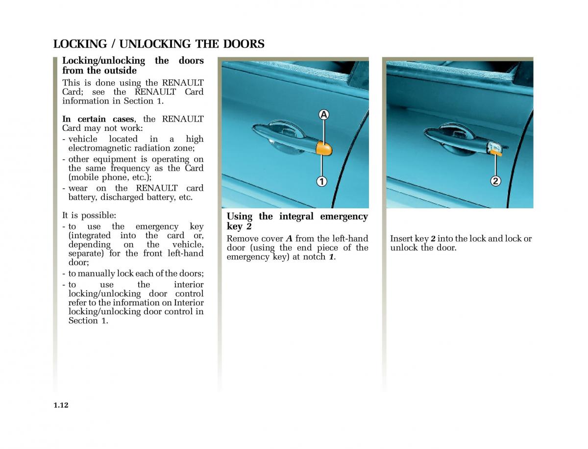 Renault Laguna I 1 owners manual / page 19