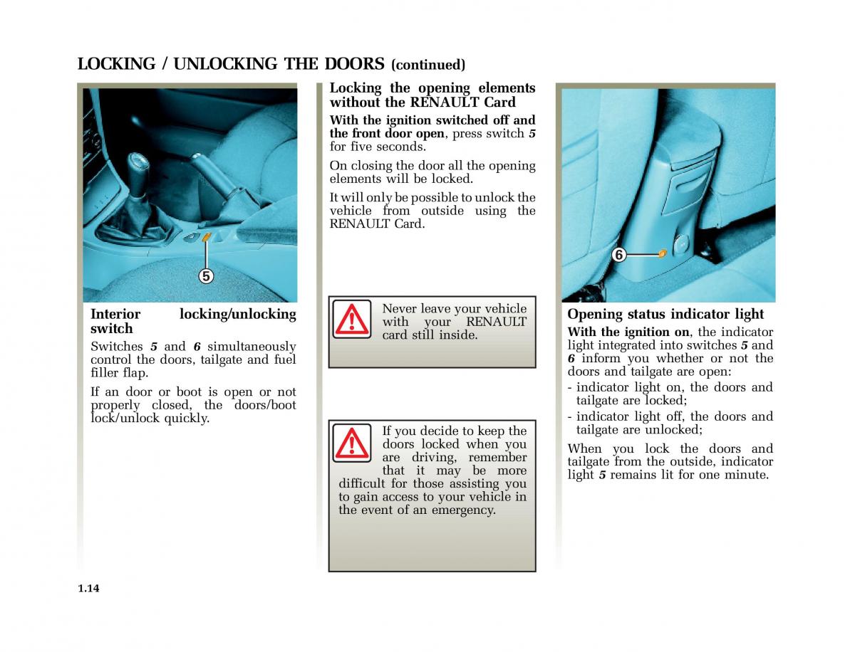 Renault Laguna I 1 owners manual / page 21