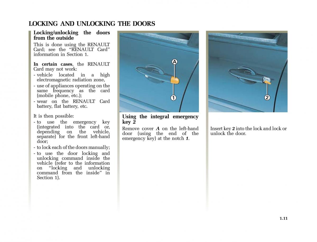 Renault Laguna II 2 owners manual / page 20