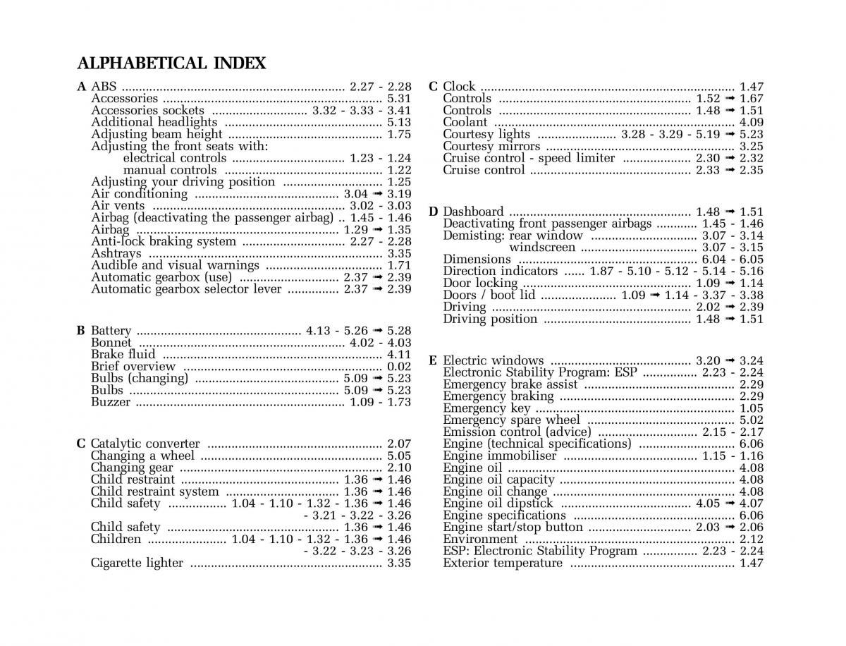 Renault Laguna II 2 owners manual / page 256