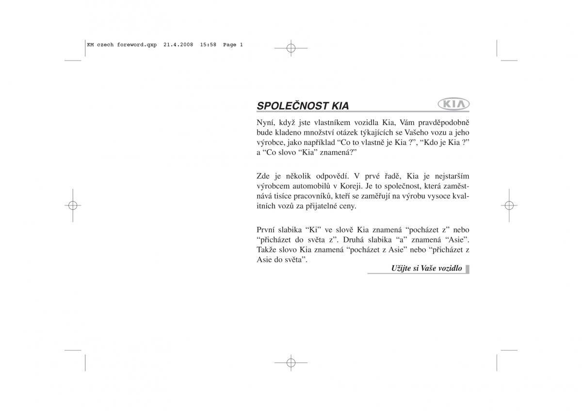 KIA Sportage II 2 navod k obsludze / page 1
