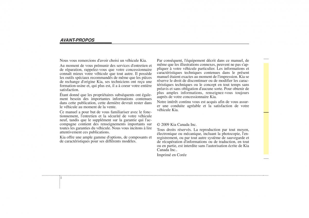 KIA Sportage II 2 manuel du proprietaire / page 2