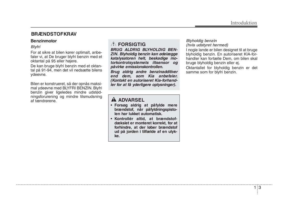 KIA Sportage III 3 Bilens instruktionsbog / page 7