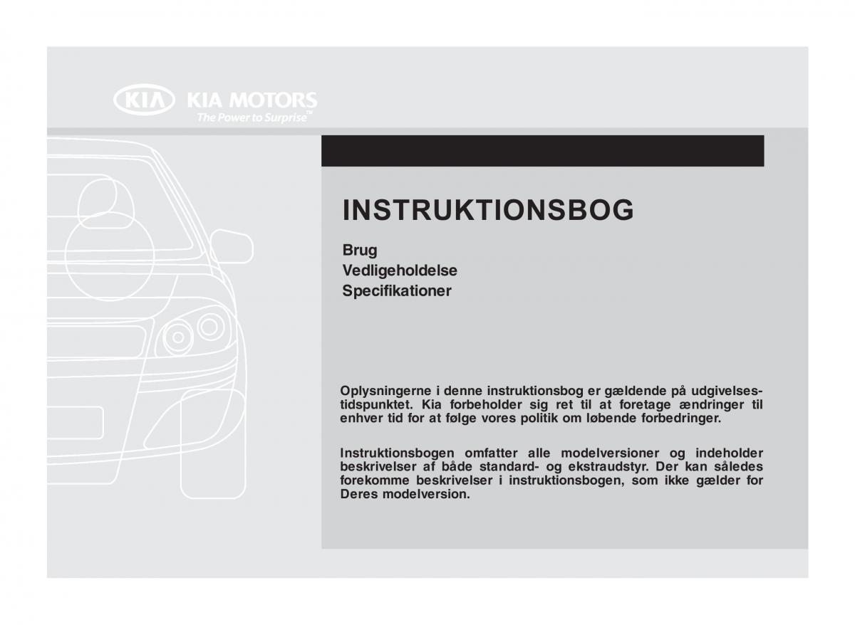 KIA Sportage III 3 Bilens instruktionsbog / page 1
