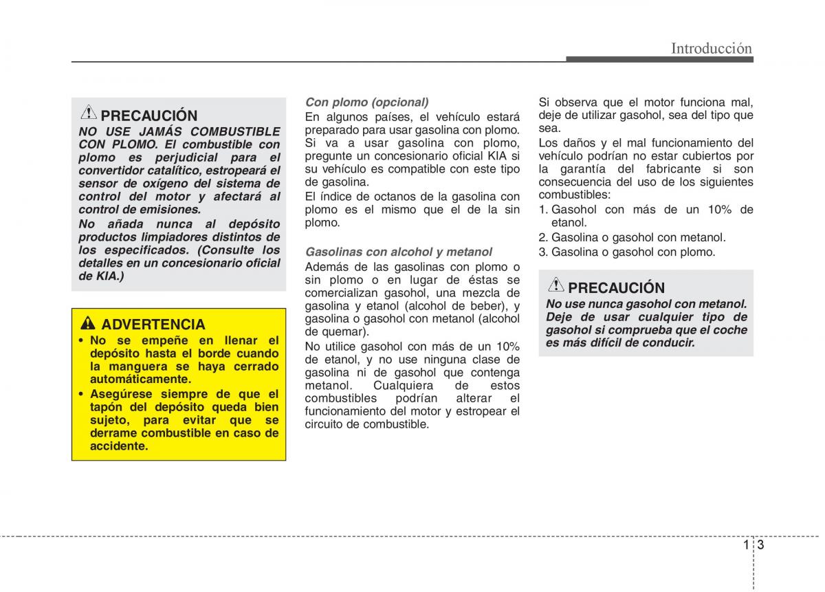 KIA Sportage III 3 manual del propietario / page 3