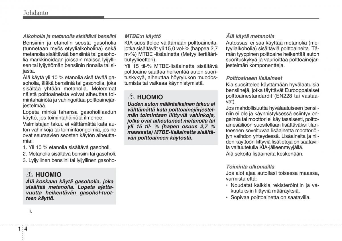 KIA Sportage III 3 omistajan kasikirja / page 8