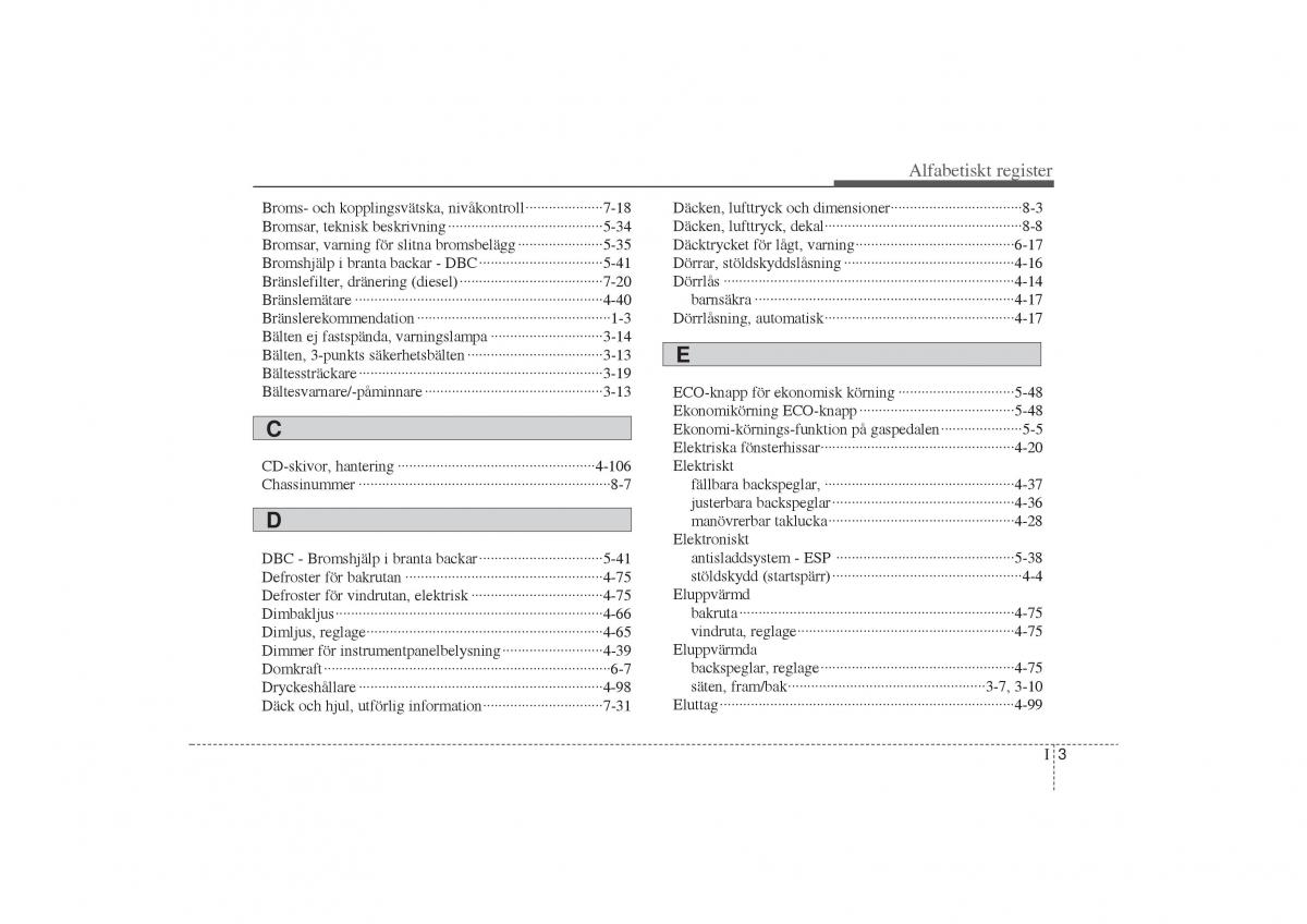 KIA Sportage III 3 instruktionsbok / page 6