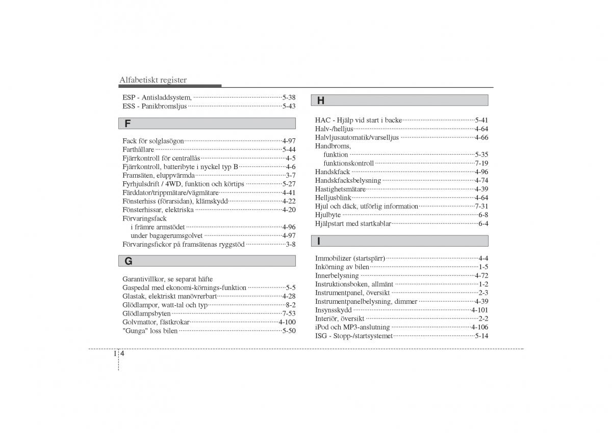 KIA Sportage III 3 instruktionsbok / page 7