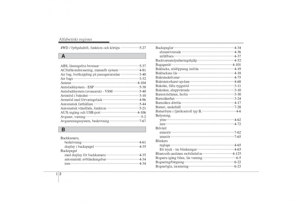 KIA Sportage III 3 instruktionsbok / page 5