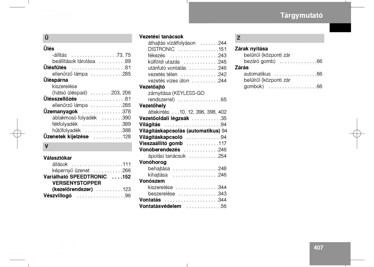 Mercedes Benz E Class W211 Kezelesi utmutato / page 409