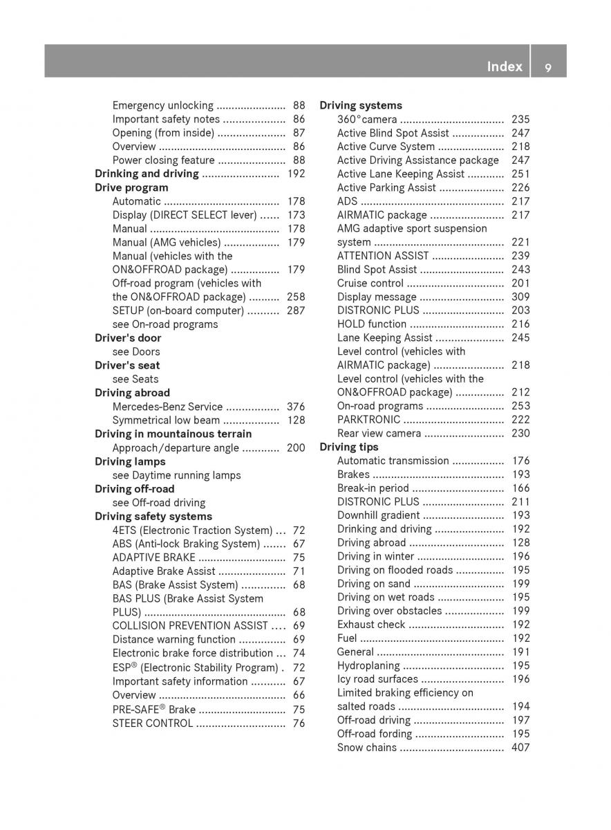 Mercedes Benz GL Class X166 owners manual / page 11