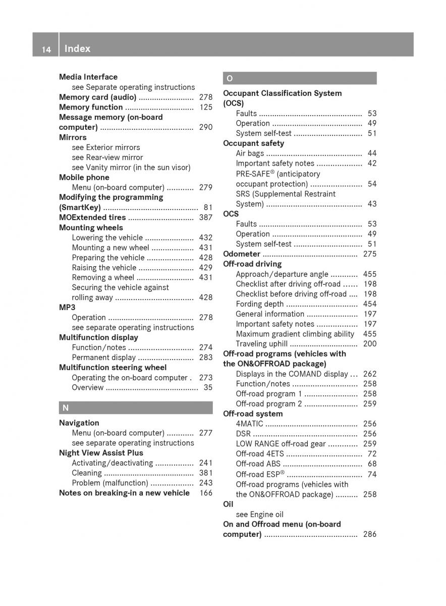 Mercedes Benz GL Class X166 owners manual / page 16