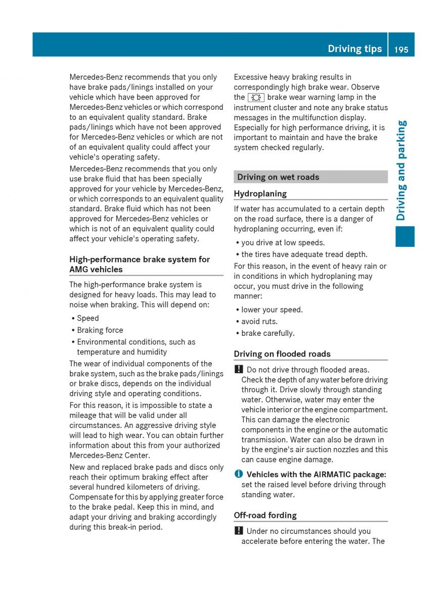 Mercedes Benz GL Class X166 owners manual / page 197