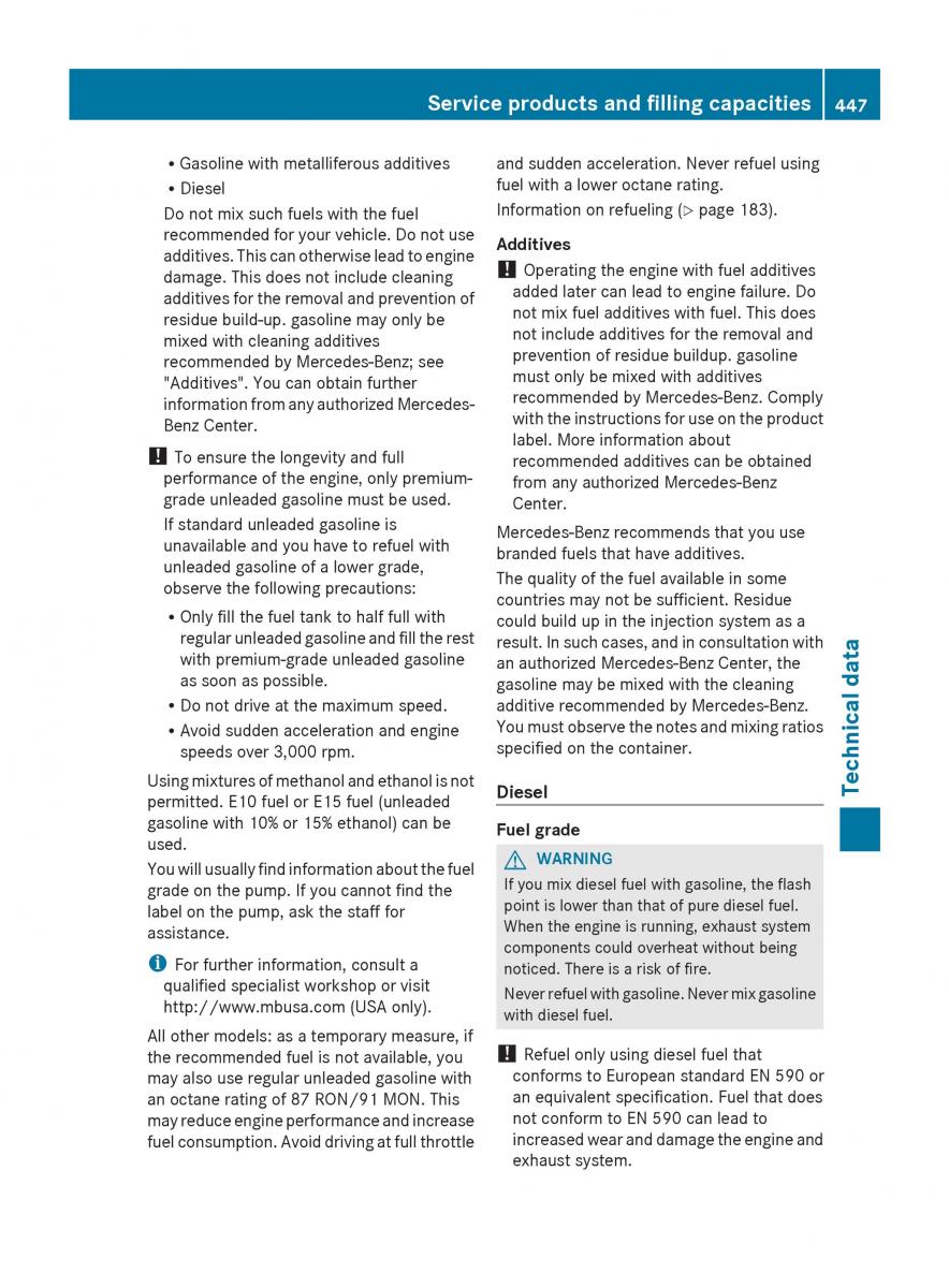 Mercedes Benz GL Class X166 owners manual / page 449