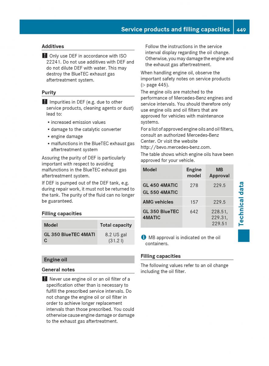 Mercedes Benz GL Class X166 owners manual / page 451