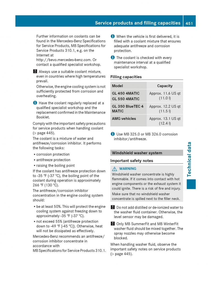 Mercedes Benz GL Class X166 owners manual / page 453