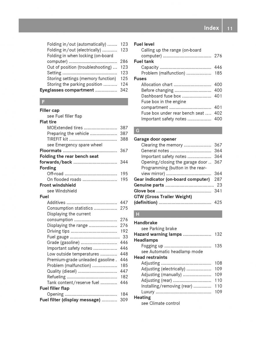 Mercedes Benz GL Class X166 owners manual / page 13