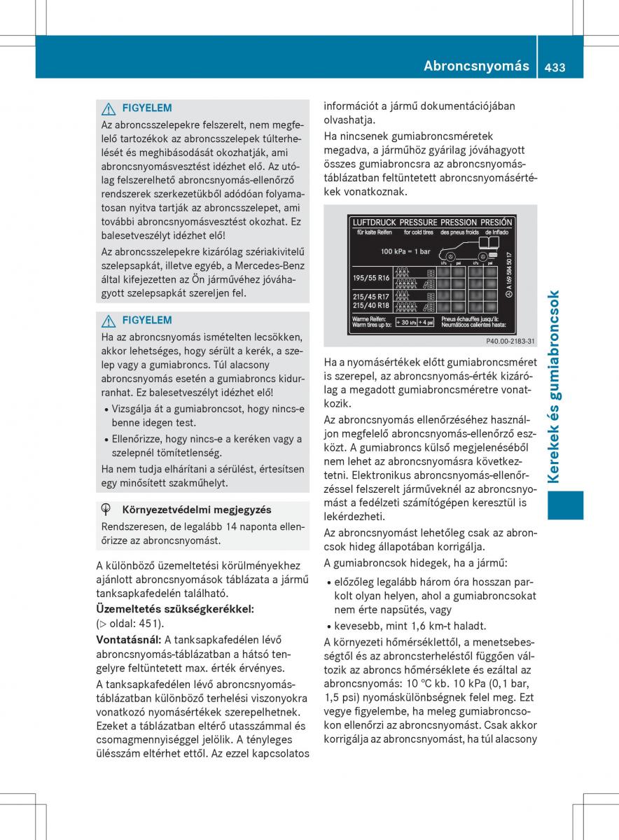 Mercedes Benz GL Class X166 Kezelesi utmutato / page 435