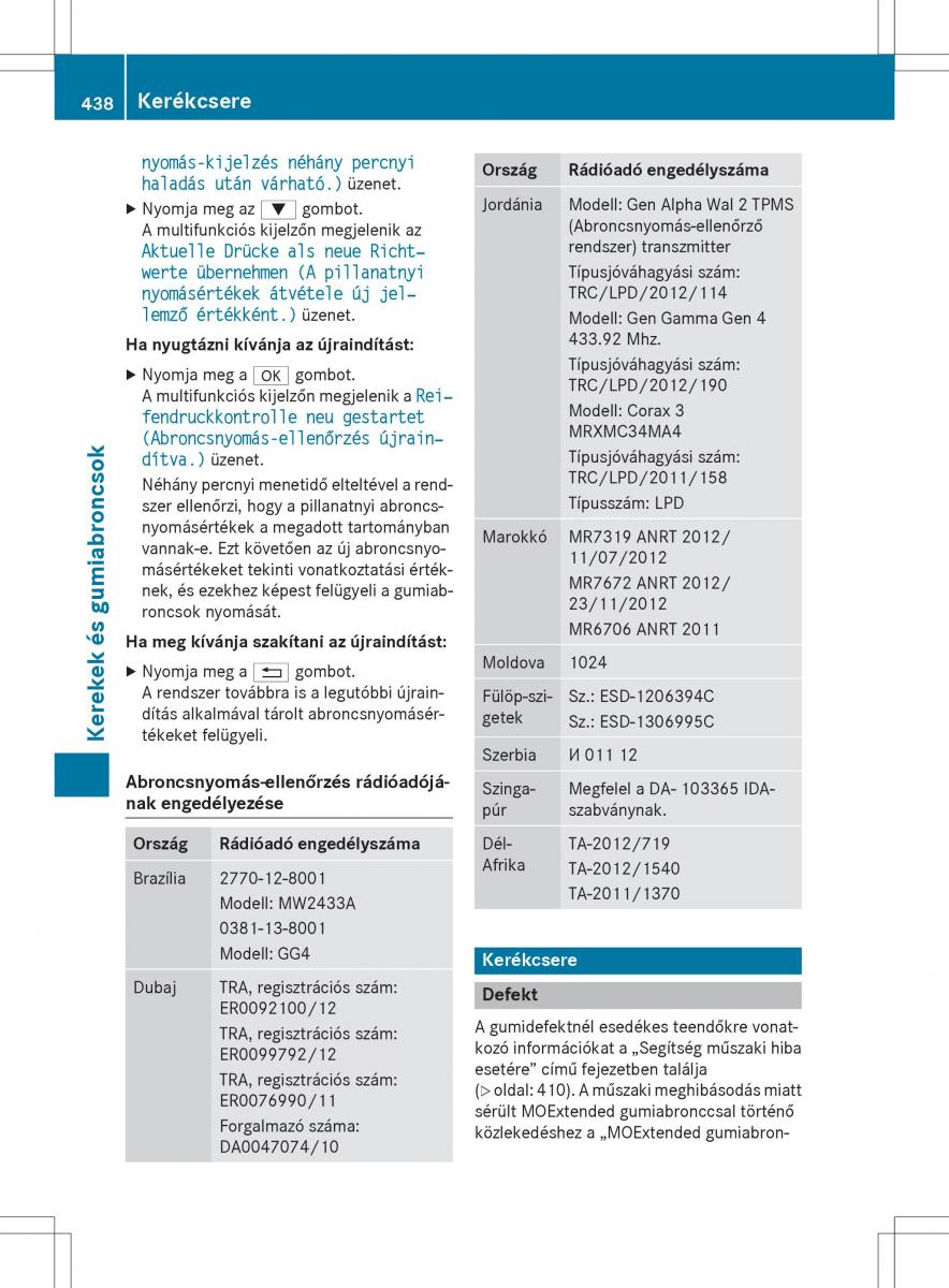 Mercedes Benz GL Class X166 Kezelesi utmutato / page 440