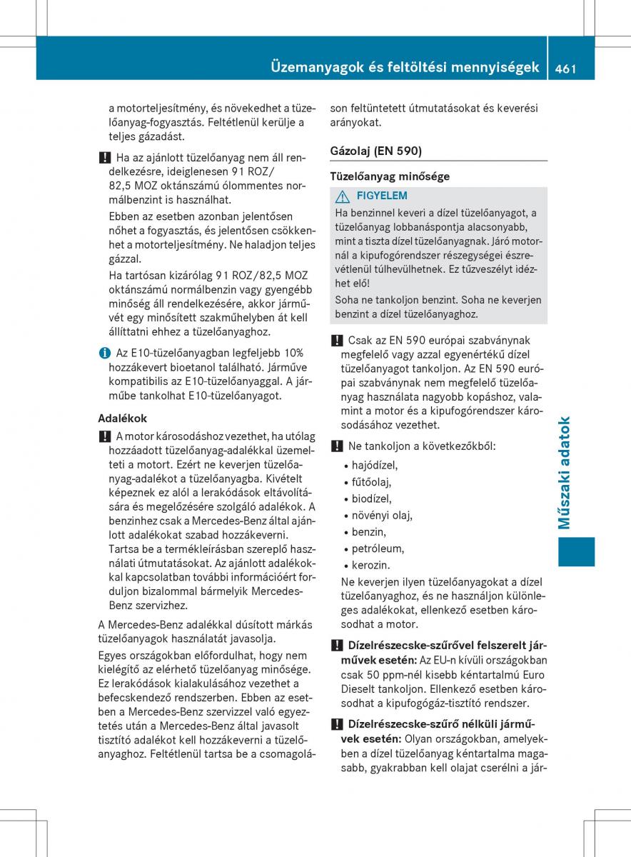 Mercedes Benz GL Class X166 Kezelesi utmutato / page 463