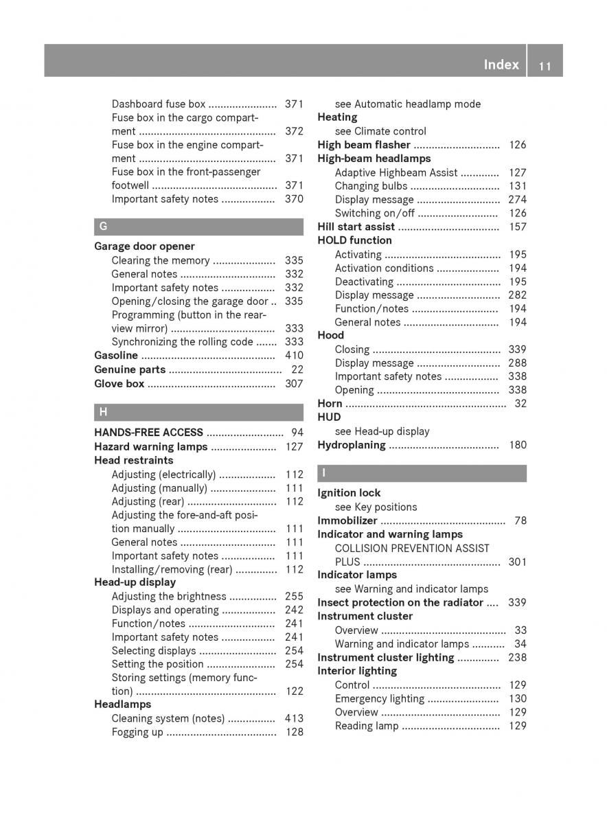 Mercedes Benz GLC Class owners manual / page 13