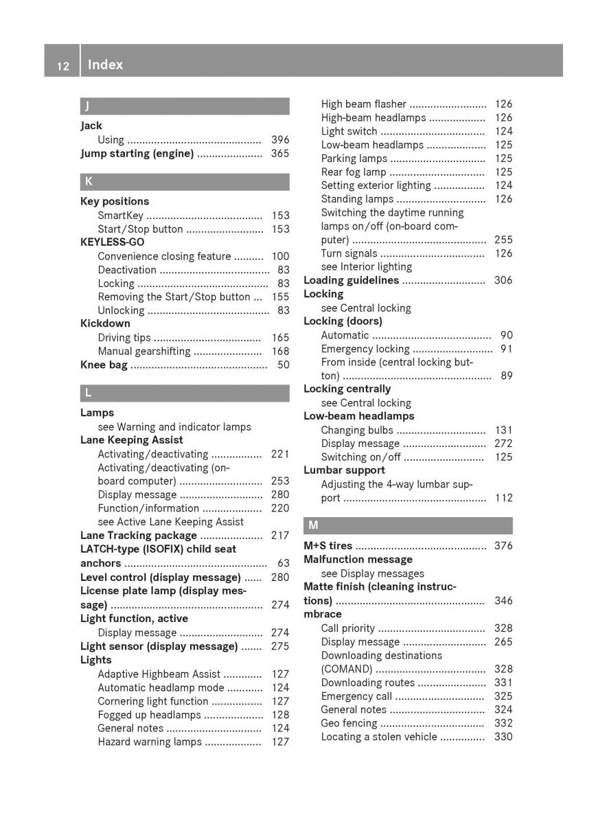 Mercedes Benz GLC Class owners manual / page 14