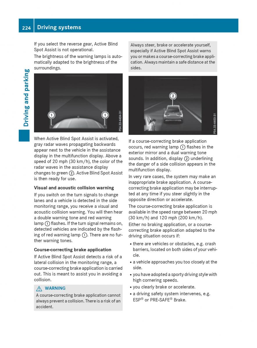 manual Mercedes GLC Mercedes Benz GLC Class owners manual / page 226