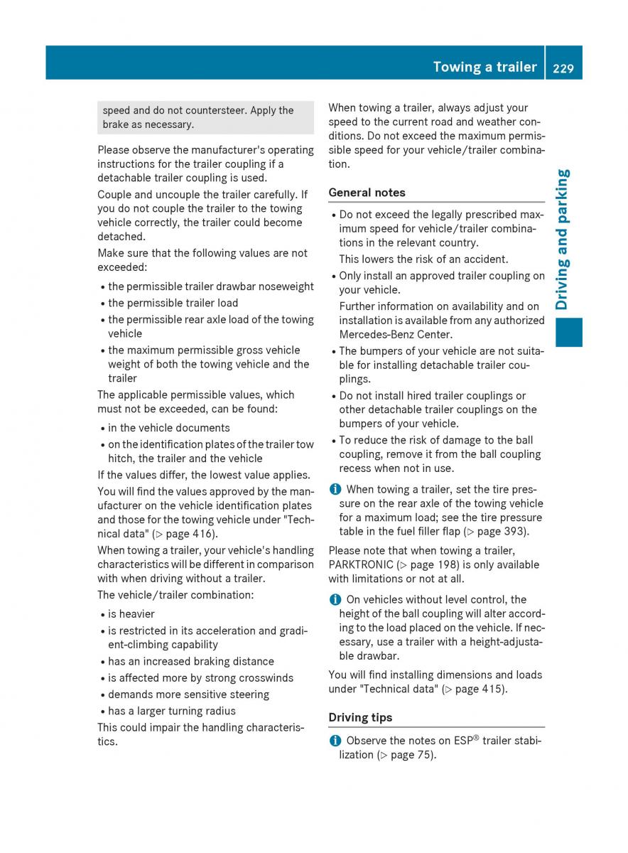 Mercedes Benz GLC Class owners manual / page 231