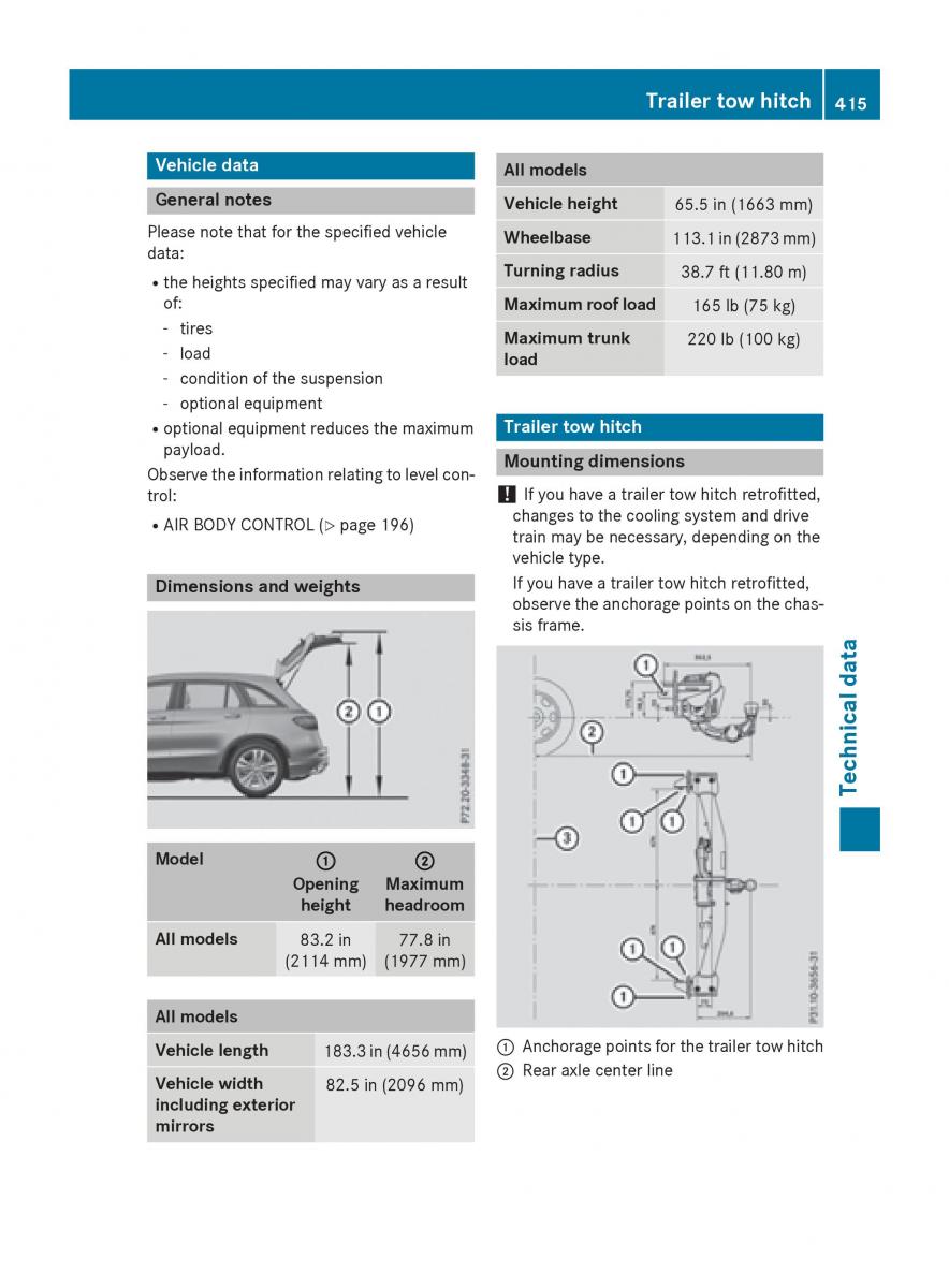 Mercedes Benz GLC Class owners manual / page 417