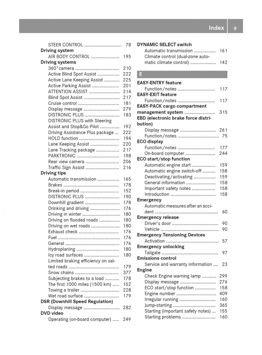 Mercedes Benz GLC Class owners manual / page 11
