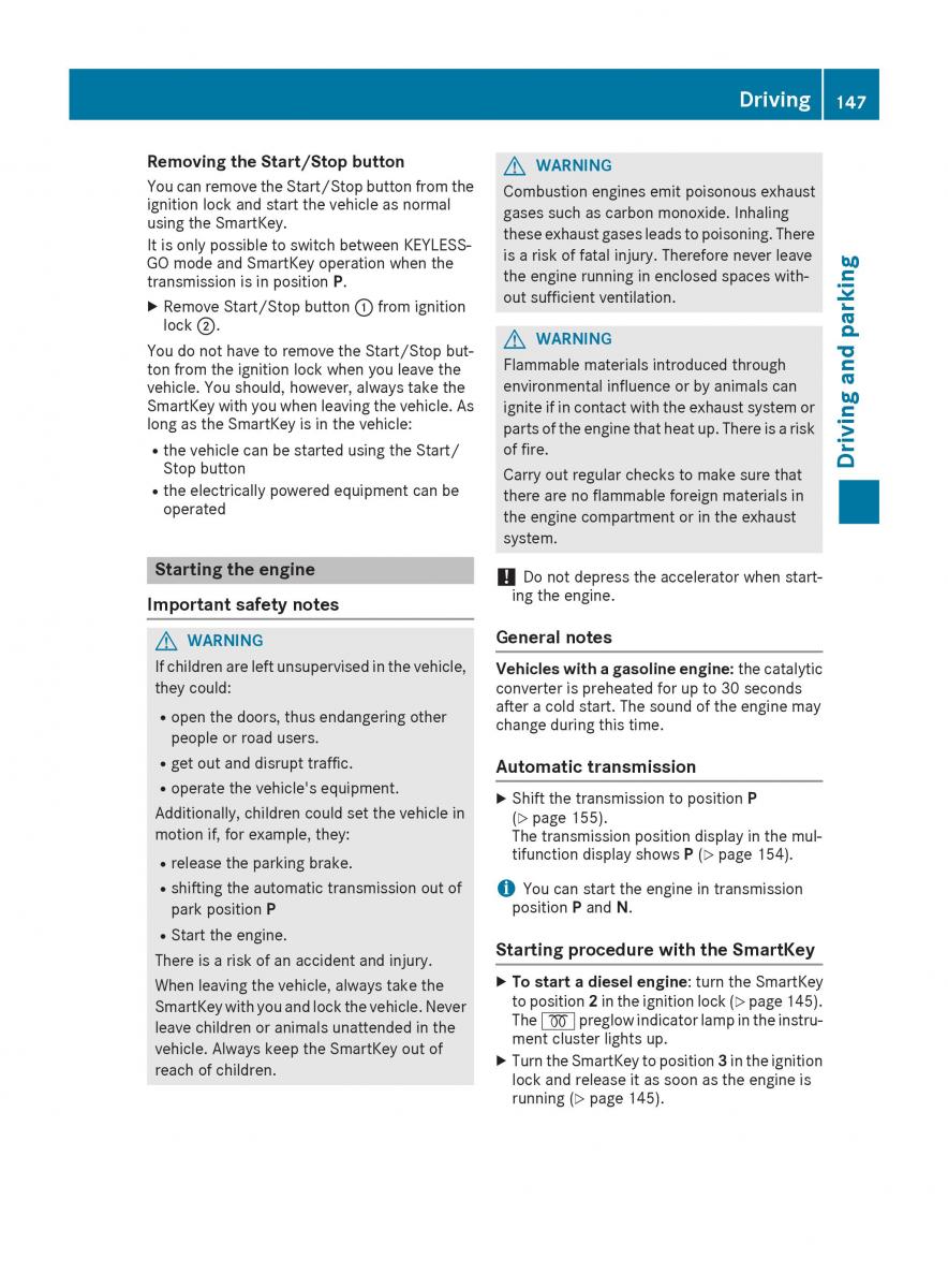 Mercedes Benz GLE Class owners manual / page 149