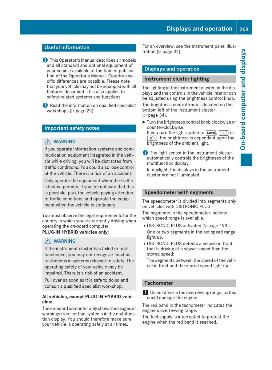 Mercedes Benz GLE Class owners manual / page 265
