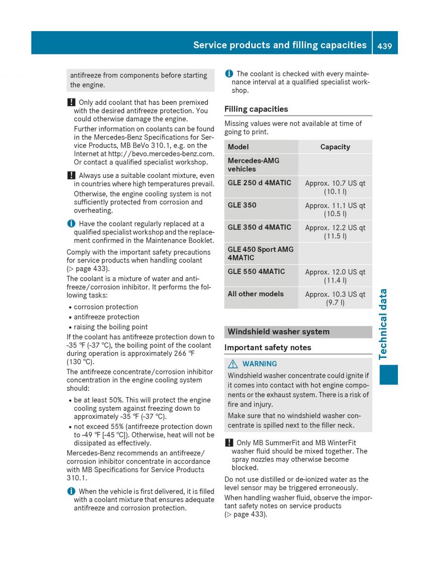 Mercedes Benz GLE Class owners manual / page 441