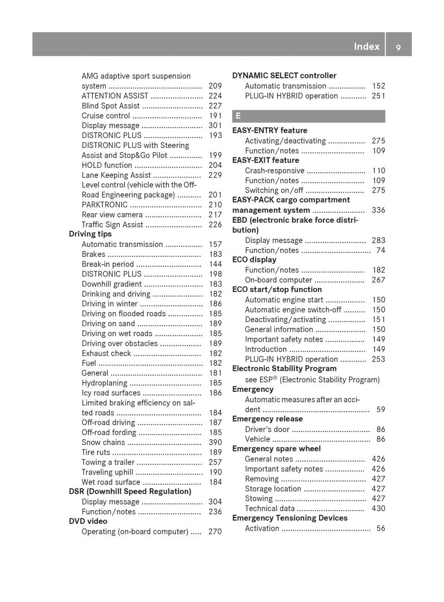 Mercedes Benz GLE Class owners manual / page 11