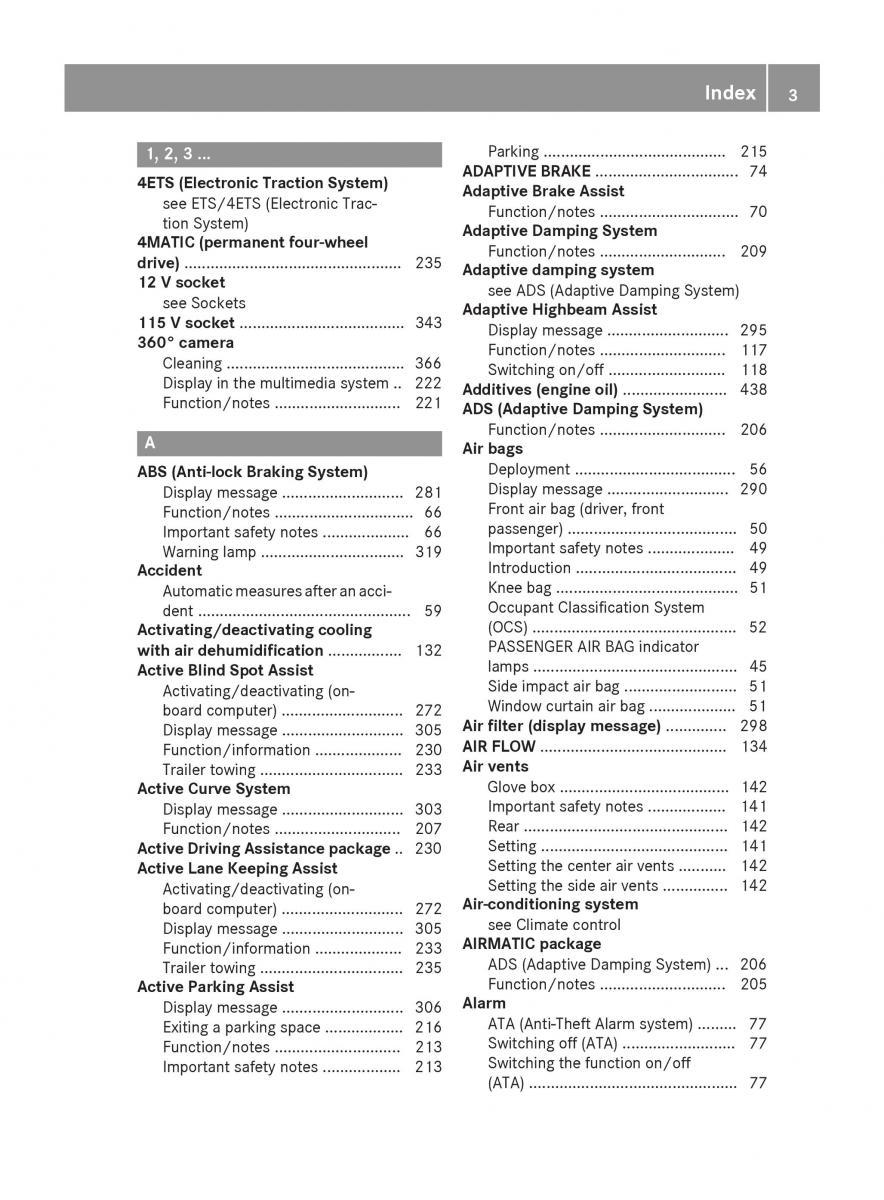 Mercedes Benz GLE Class owners manual / page 5