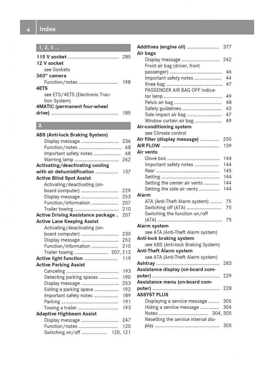 Mercedes Benz GLK Class X204 owners manual / page 6