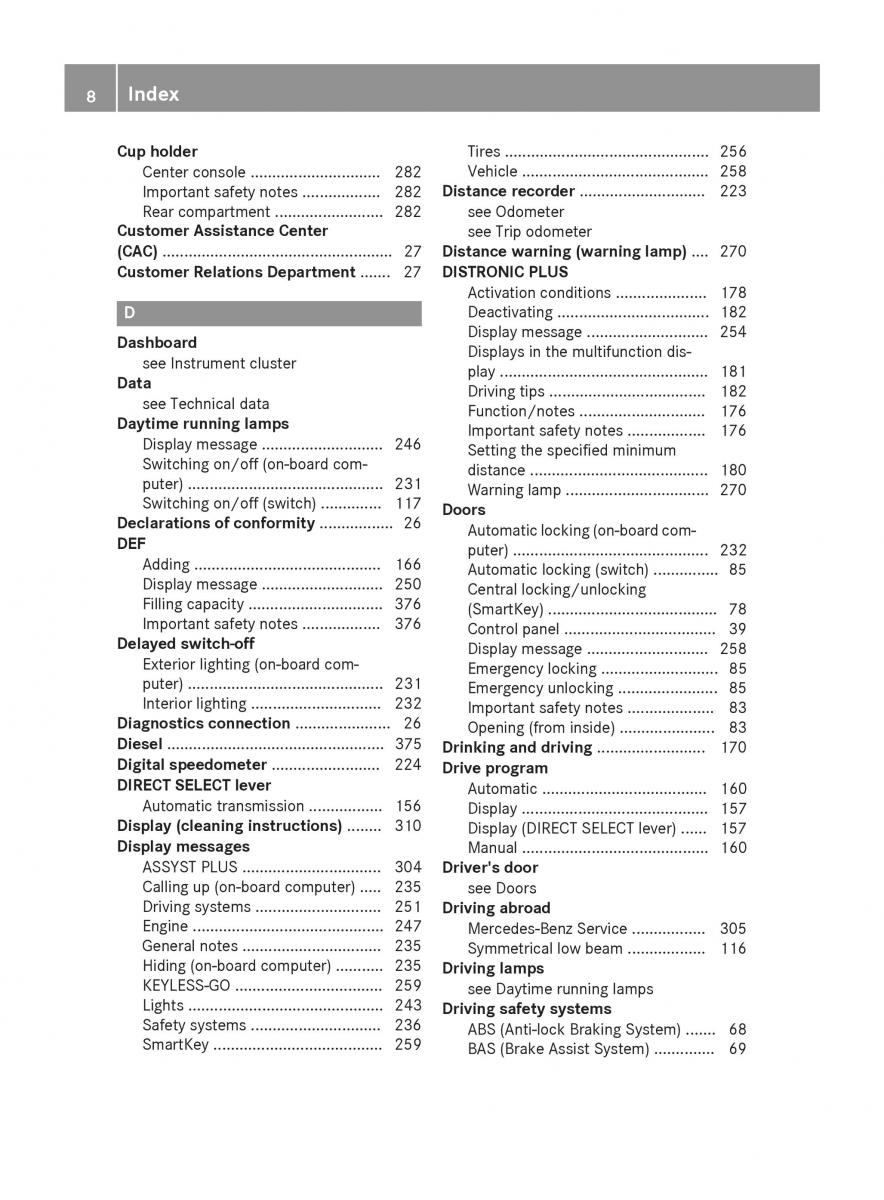 Mercedes Benz GLK Class X204 owners manual / page 10