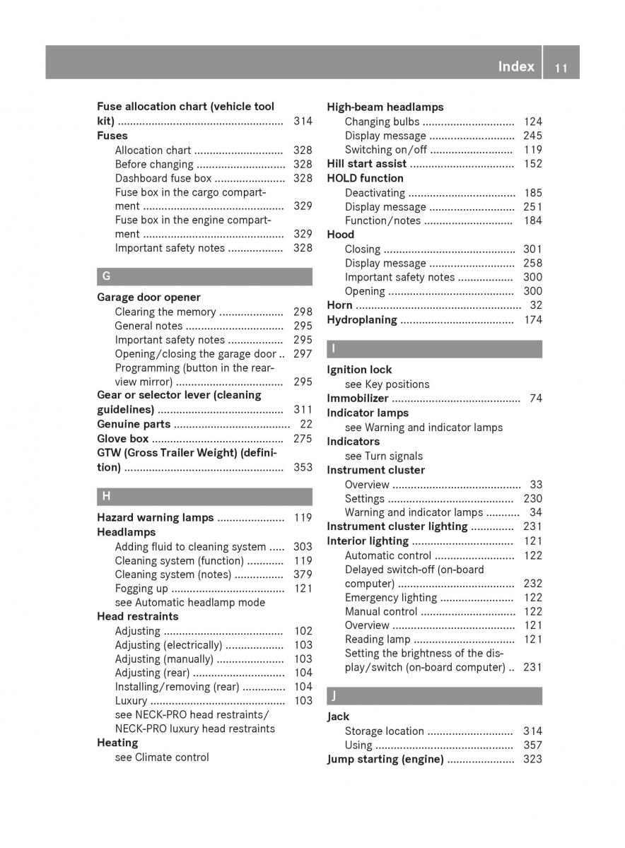Mercedes Benz GLK Class X204 owners manual / page 13