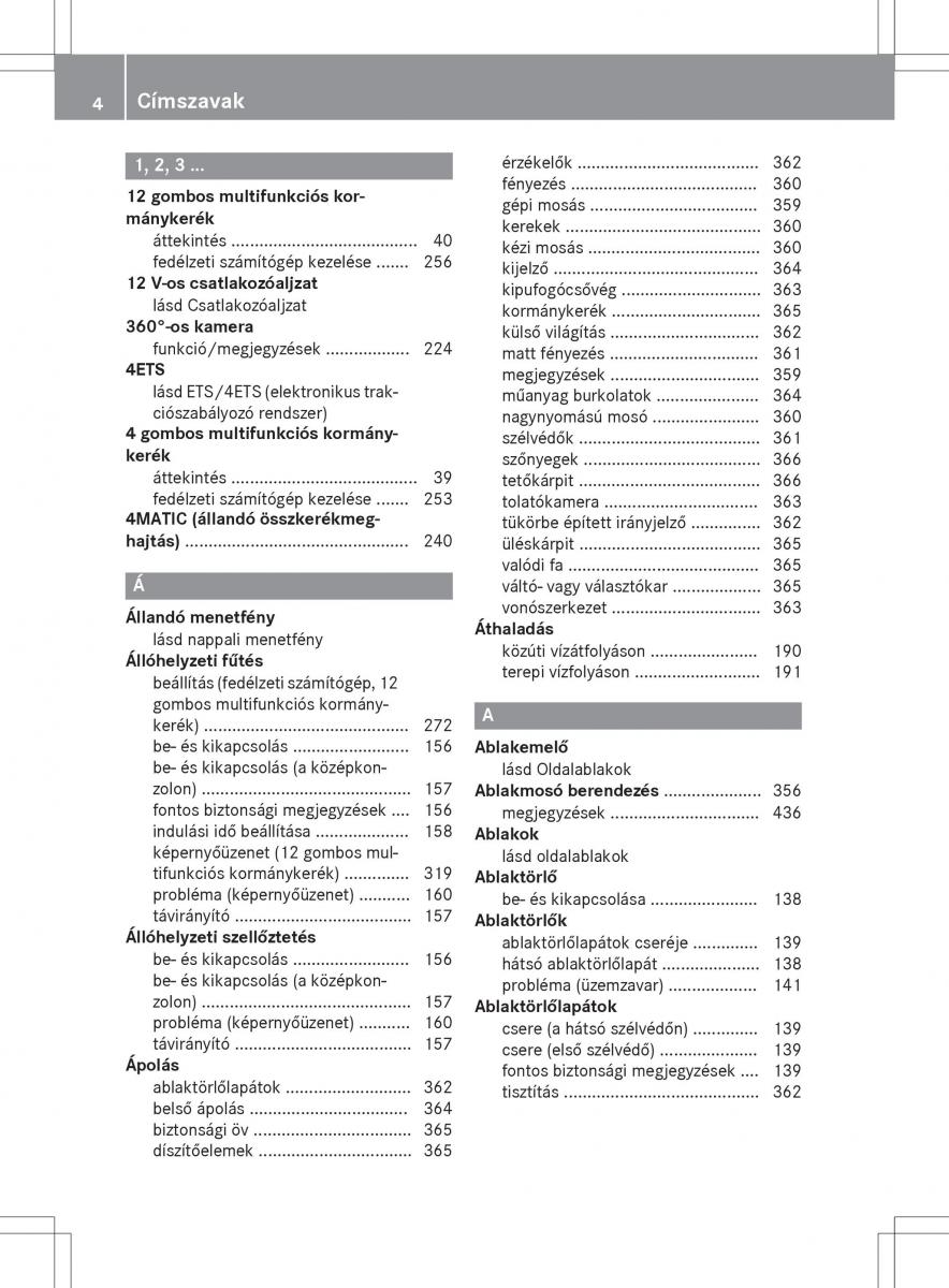 Mercedes Benz GLK Class X204 Kezelesi utmutato / page 6